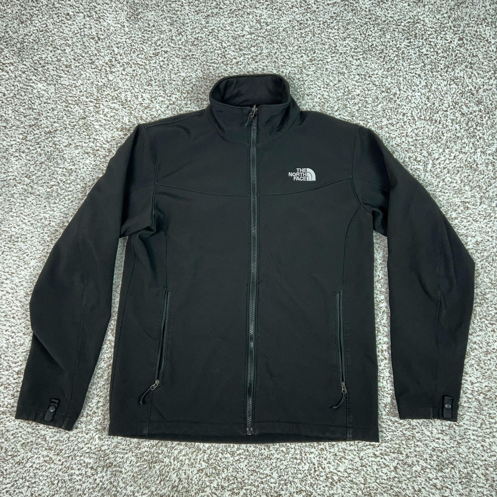 The North Face Jacket‎ Mens Small Black Softshell Windbreaker Full Zip Hiking